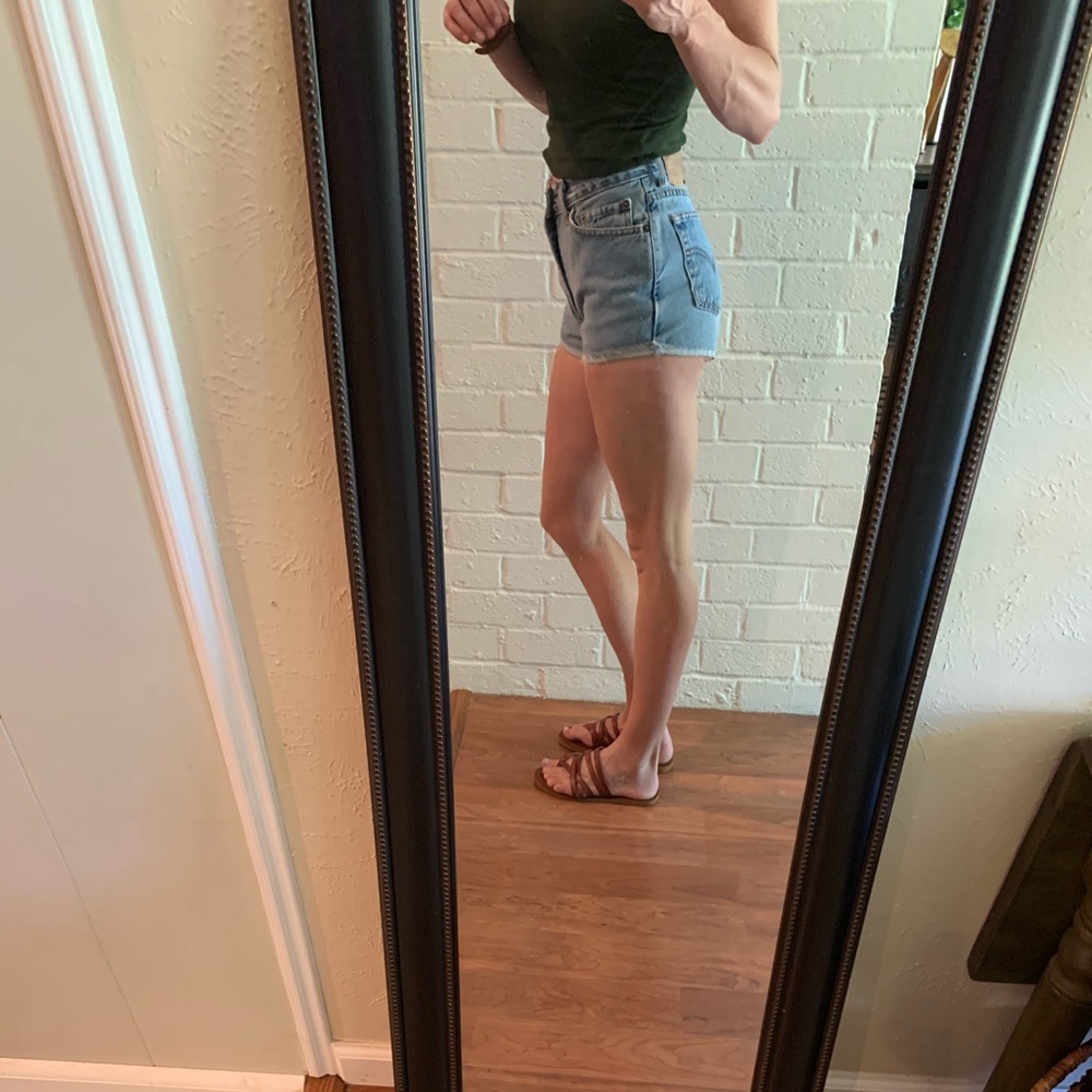 Levi’s 512 high waisted shorts.